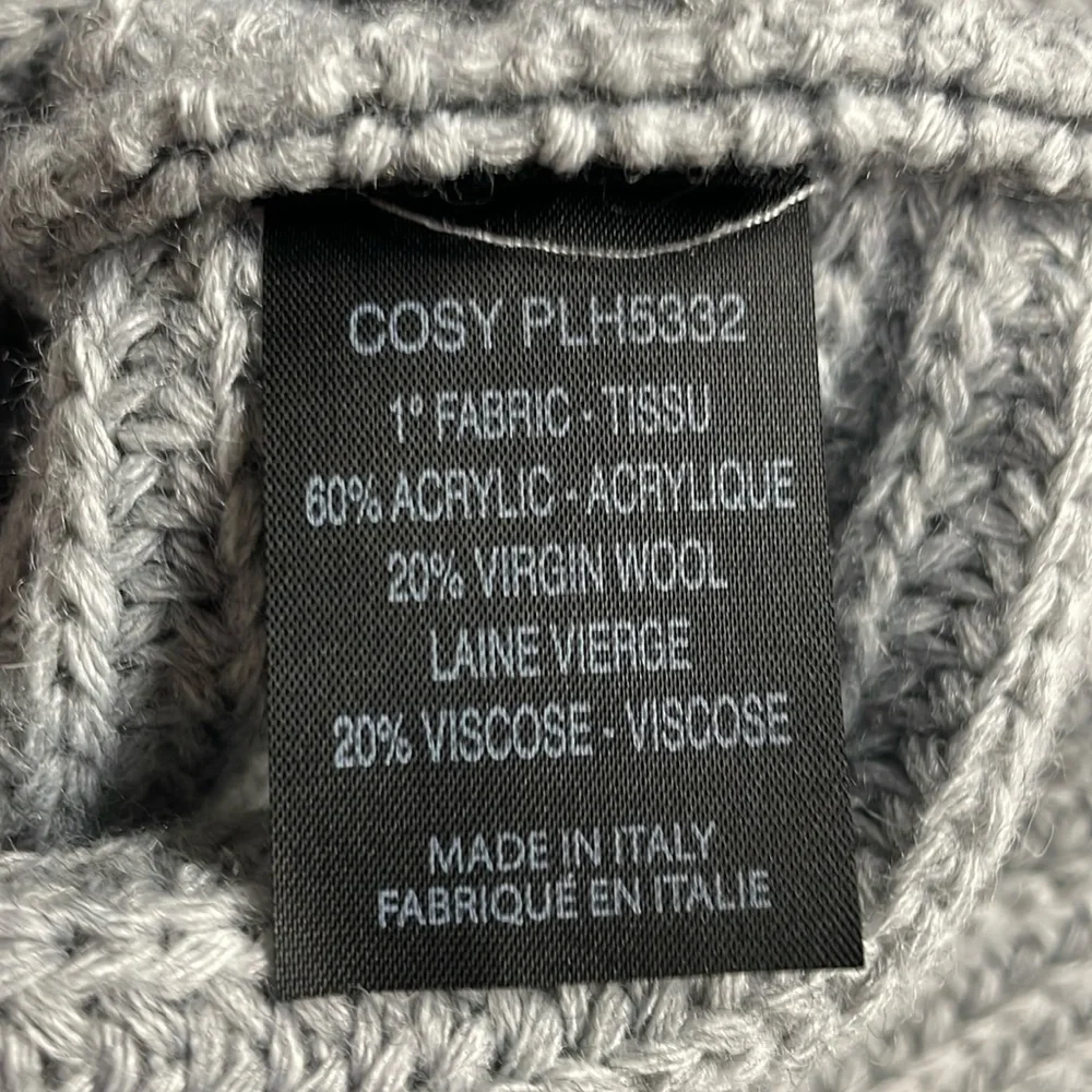 Lauren Vidal Light Gray Wool Blend Sculptural Knit Sweater Size Extra Small XS